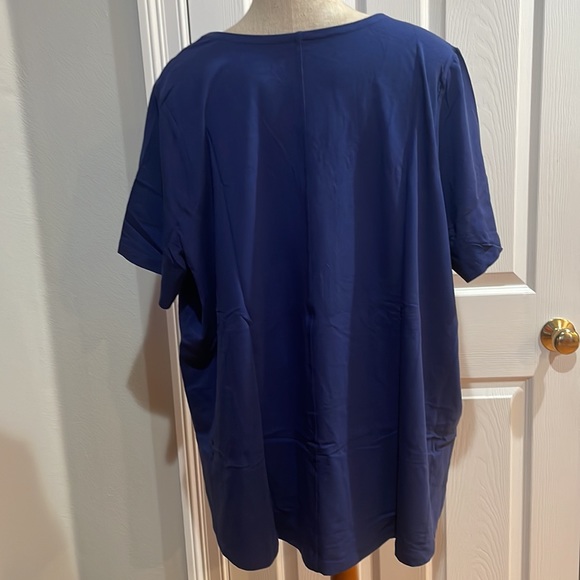 Denim D & Co. top short sleeve pullover jersey navy blue women’s size 3X new - Picture 6 of 11